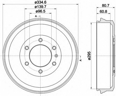 HELLA PAGID 8dt355302591 -  Тормозной барабан